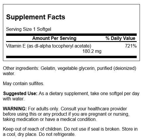 Swanson Vitamin E Antioxidant Support 400 IU Softgels 60