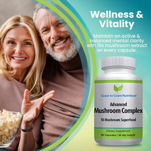 Coast to Coast Nutrition Advanced Mushroom Complex Capsule 60 Count