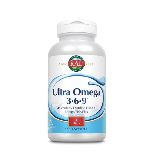 KAL Ultra Omega 3-6-9 1200mg Softgels, 200