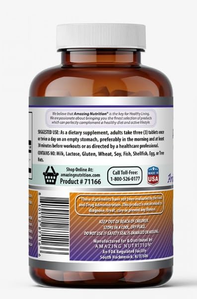 Amazing Nutrition AAKG Arginine Alpha-Ketoglutarate 3500mg Tablets, 90 Count