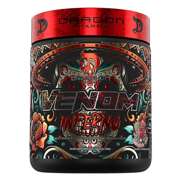 DRAGON PHARMA Venom Inferno Extreme High-Stim Pre-Workout Powder, 9.87 oz