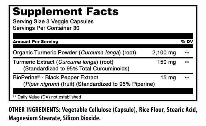 Amazing Nutrition Turmeric Curcumin with Bioperine Capsules, 90 Count