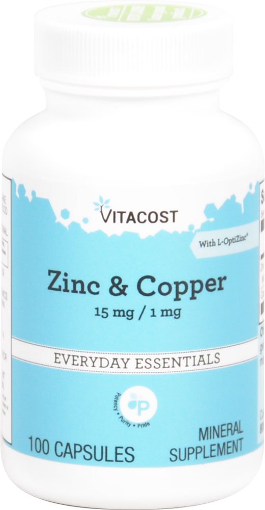 Vitacost Everyday Zinc and Copper Capsule, 100 Capsules