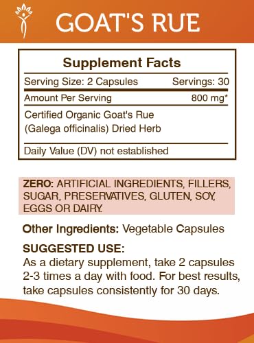 Secrets of the Tribe Goat's Rue 800 mg Capsules, 60 Count
