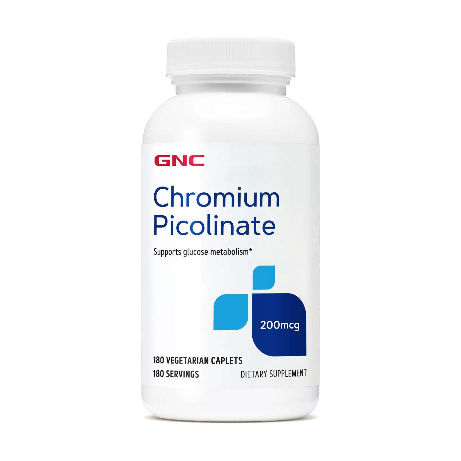 GNC Chromium Picolinate 200mcg Caplets 100 Count