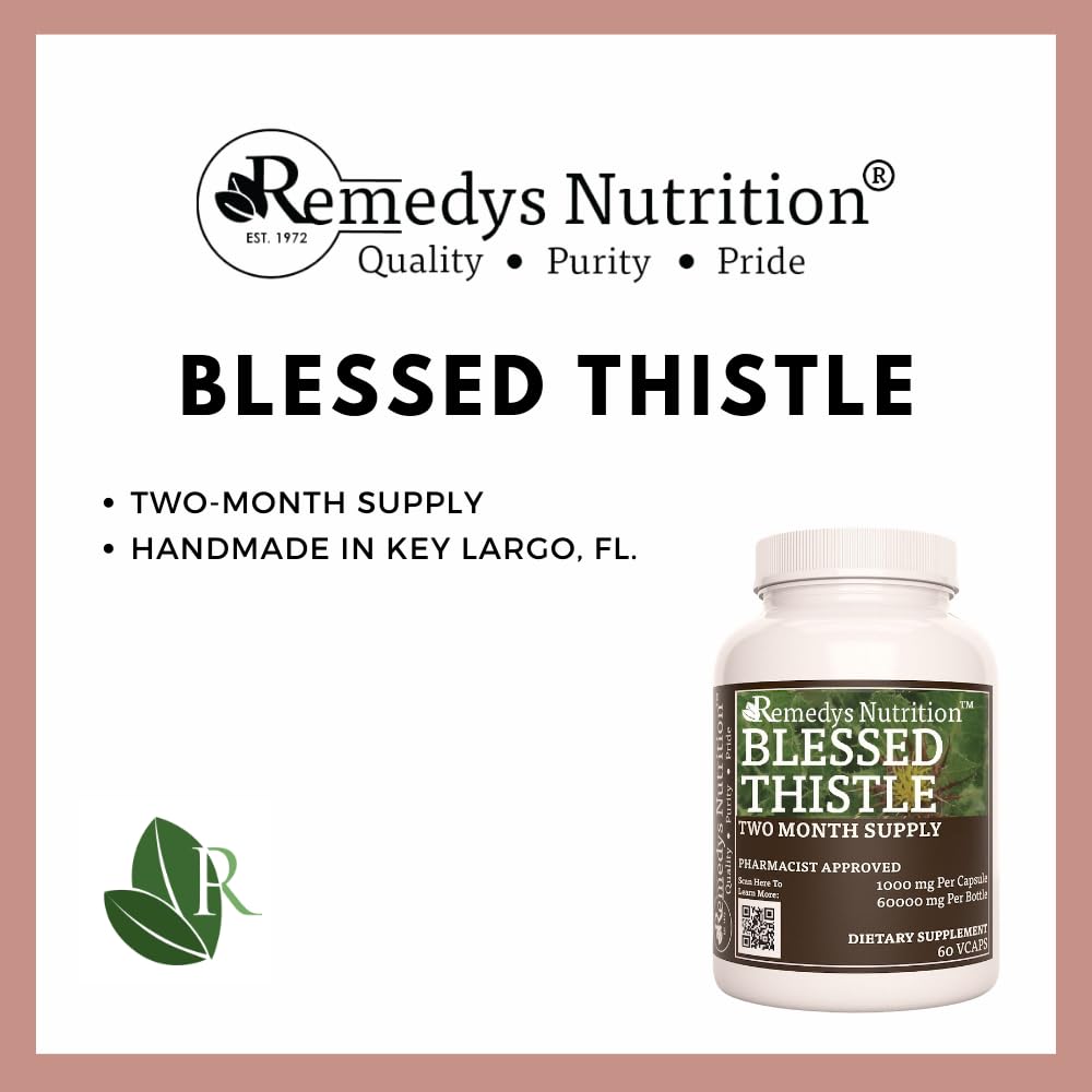 Remedy’s Nutrition Blessed Thistle 1,000 mg Capsules 60 Count