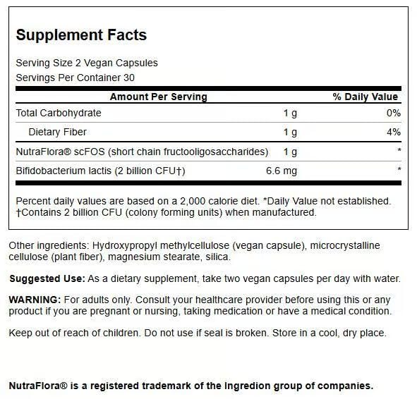 Swanson Prebiotic + Probiotic Fiber Digestive and Immune Health Supplement with 500 Million CFU, 60 Capsules