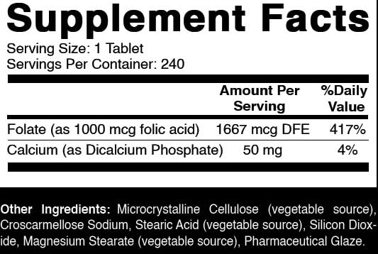 Oxify Folic Acid 1000 mcg Tablets, 240