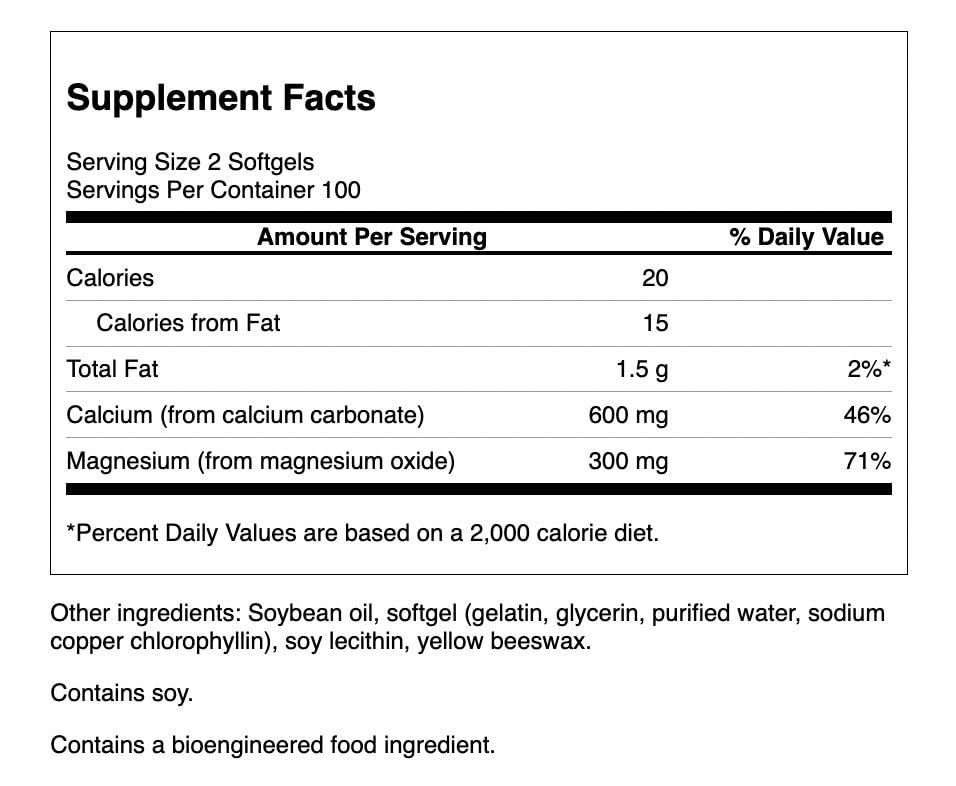 Swanson Liquid Calcium & Magnesium Softgels 200 Count