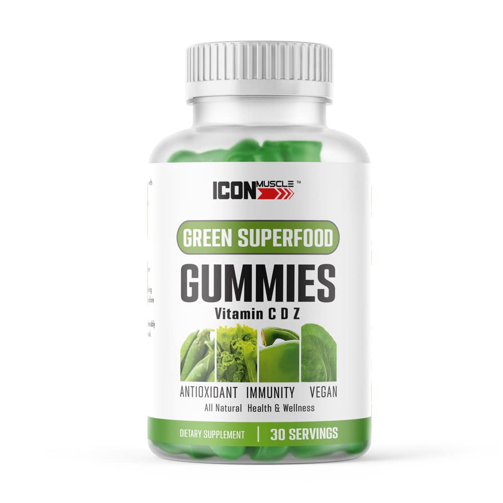 Icon Muscle Red & Green Superfood Gummies 60 Count
