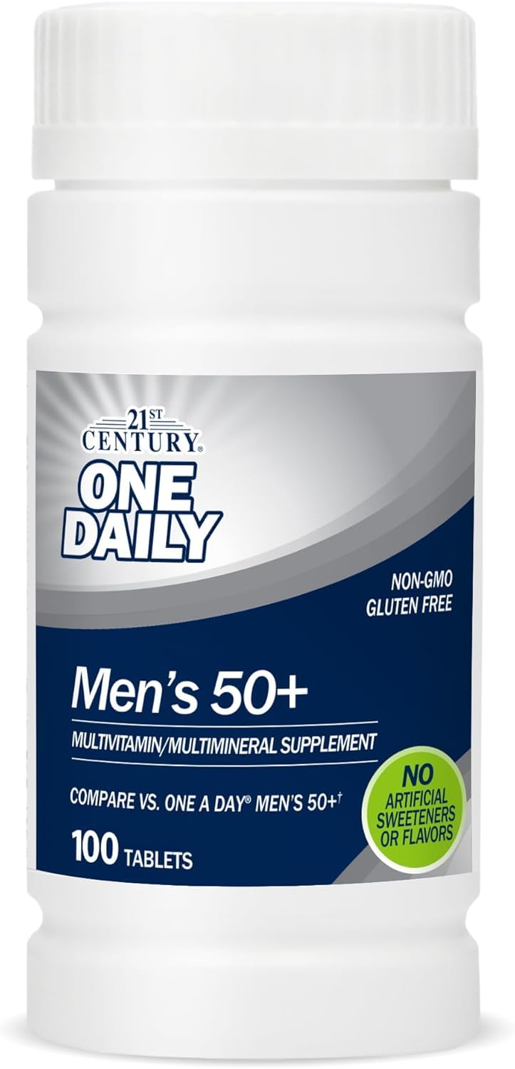 21st Century Men's 50+ One Daily Multivitamin Multimineral Supplement, 300 Tablets