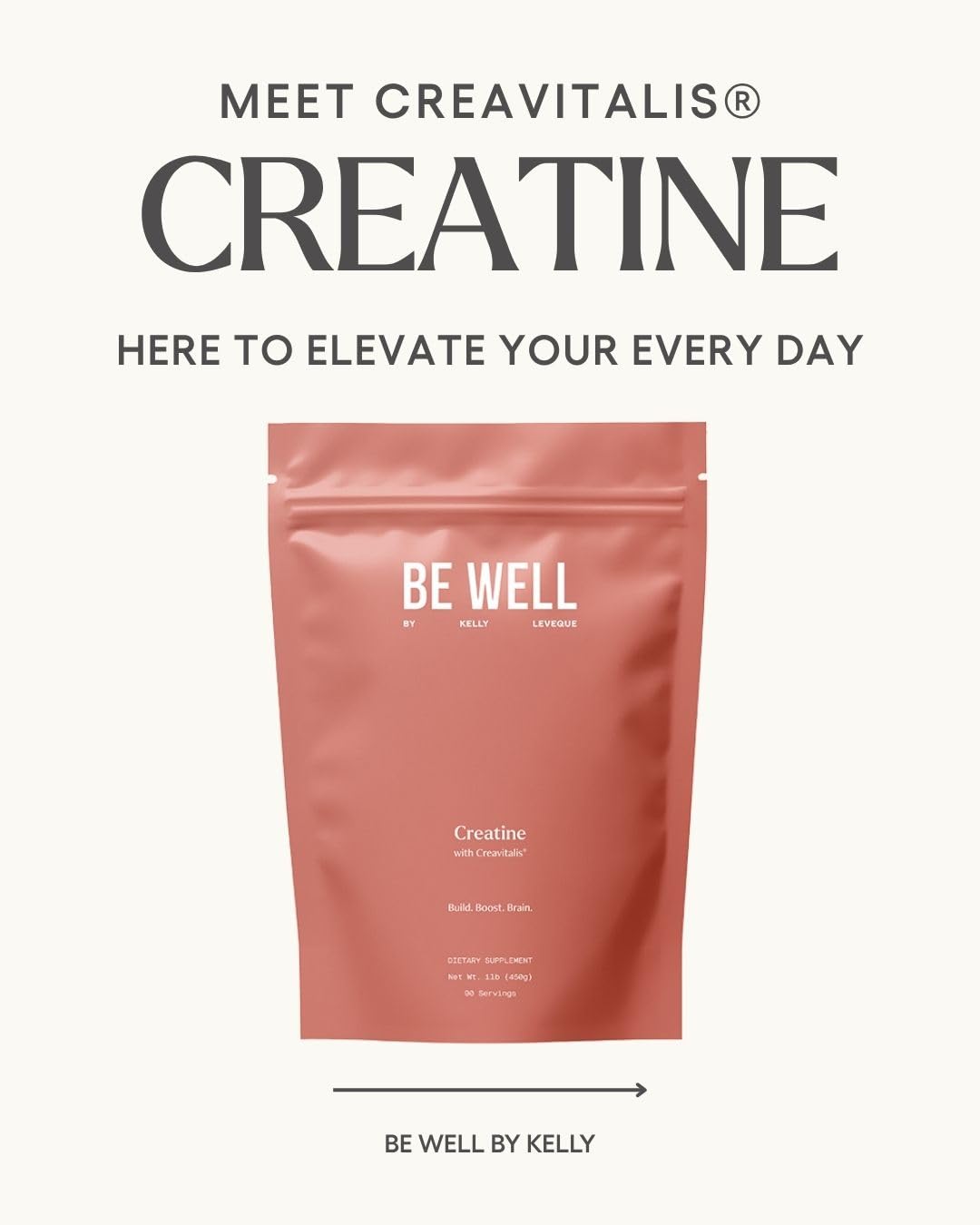 Be Well by Kelly LeVeque Creatine with Creavitalis Powder, 15.873