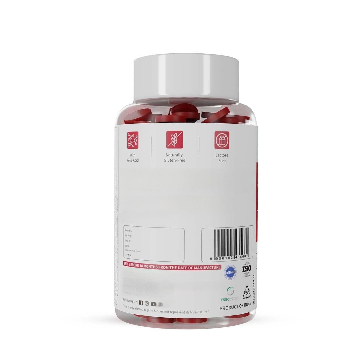 Generic Plant-Based True B12 Supplements for Men & Women, 60 Tablets