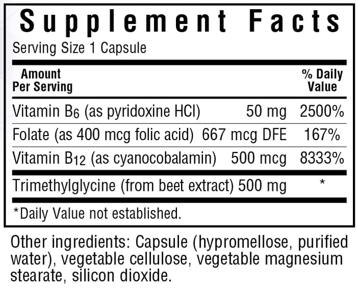 BlueBonnet Homocysteine Formula Supplement Capsules 60