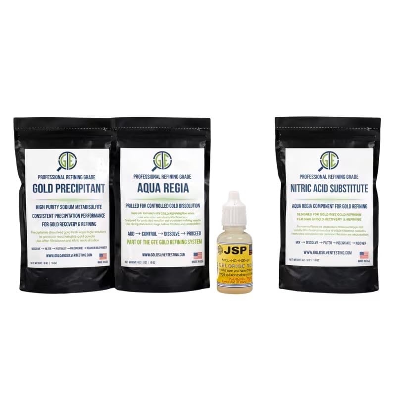 Gemtone Aqua Regia Gold Refining Supply Kit Powder 8