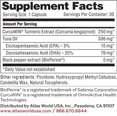 Superfood Science Vitality Rescue Omega 3 with Turmeric Curcumin Supplement, Capsule, 30 Capsules