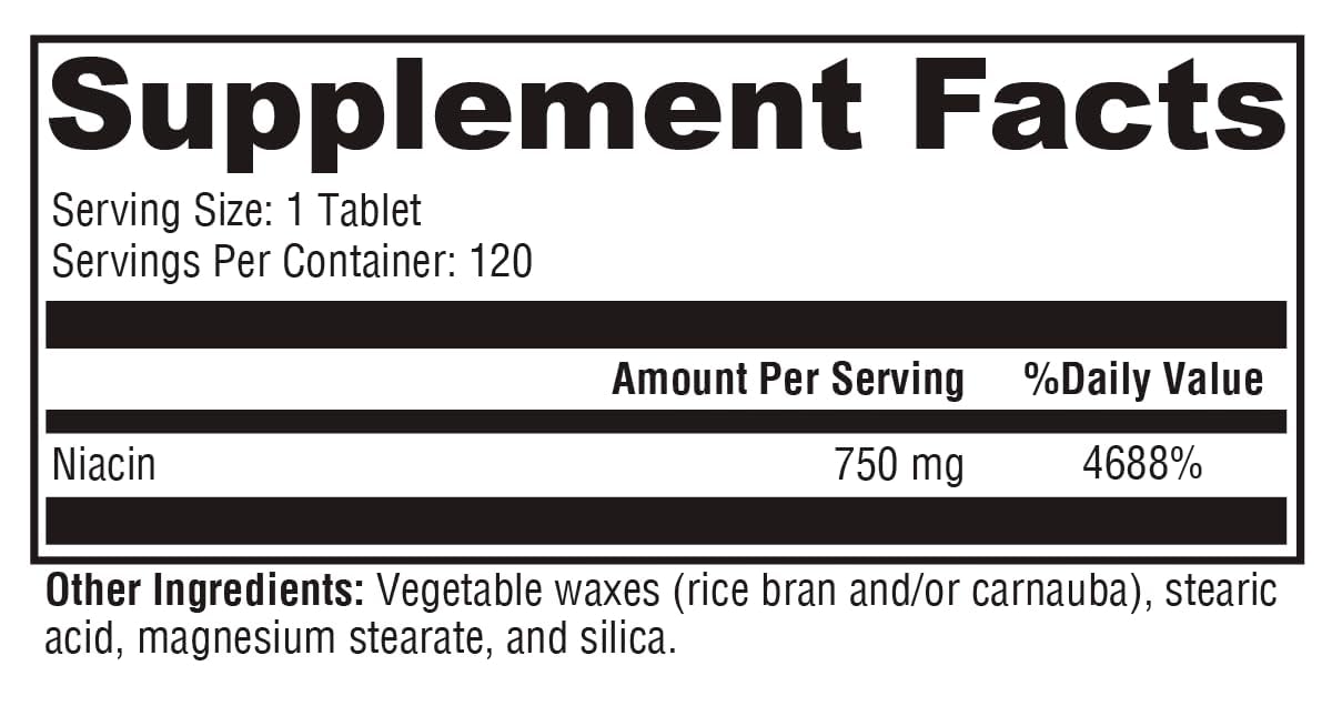 XYMOGEN NiaVasc Niacin 500mg Sustained-Release Niacin Capsules, 120 Count