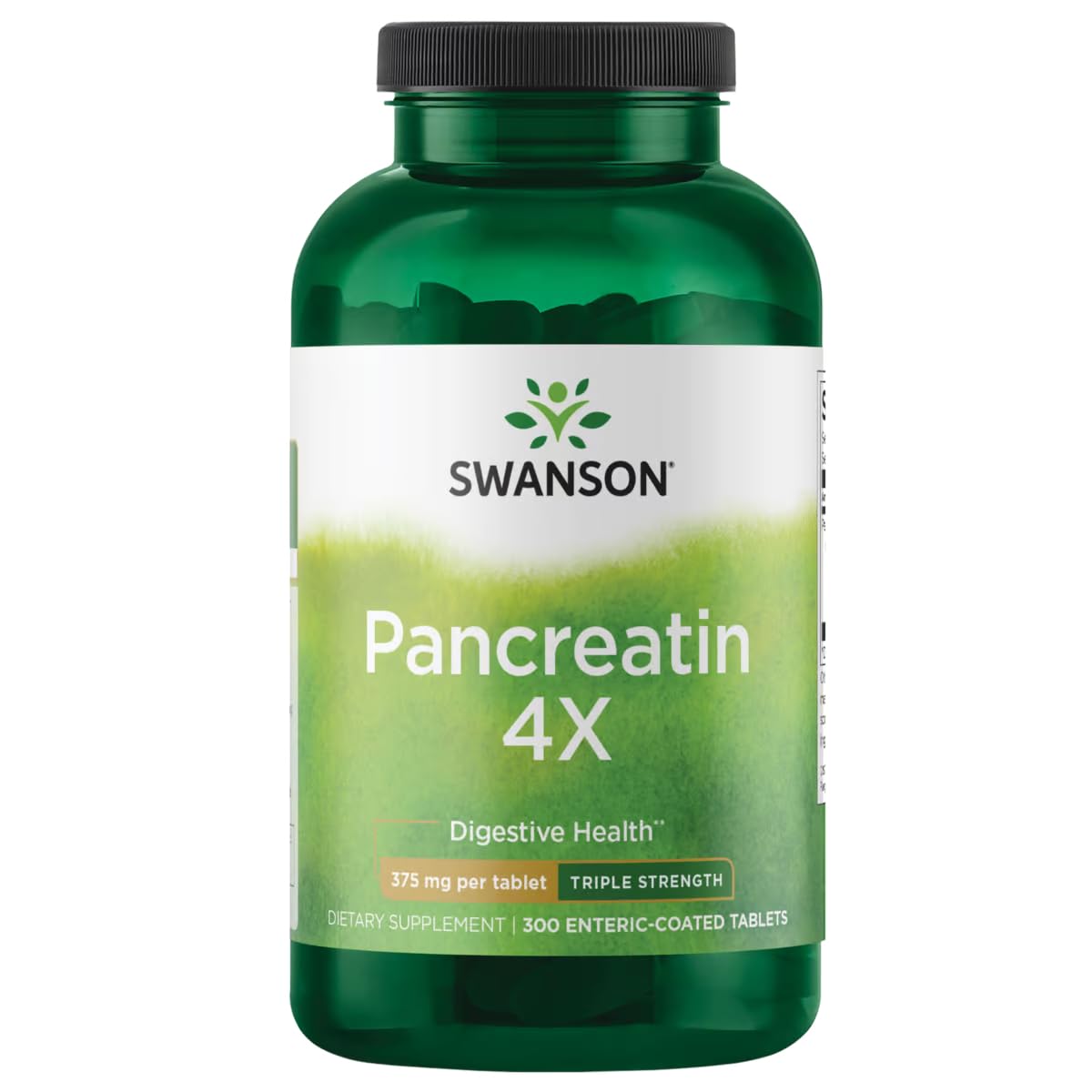 Swanson Triple-Strength Pancreatin 4X Enzyme, 300 Tablets
