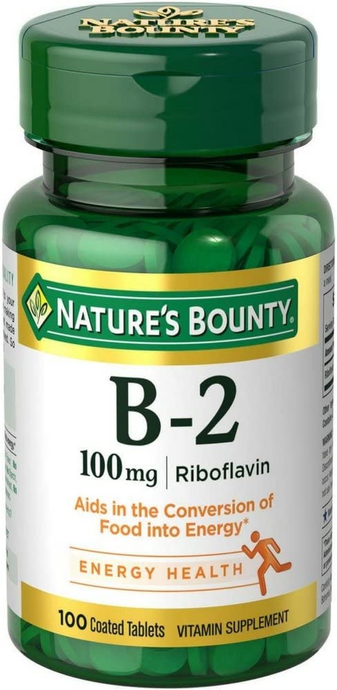 Nature's Bounty Vitamin B-2 100 mg Tablets, 1200 Tablets