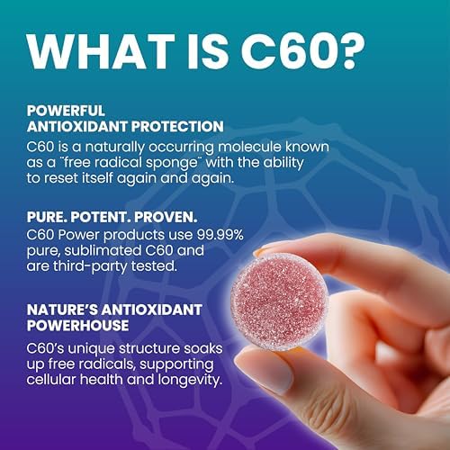C60 Purple Power C60 Power Sugar-Free C60 Gummies, Antioxidant Support, 30 Gummies