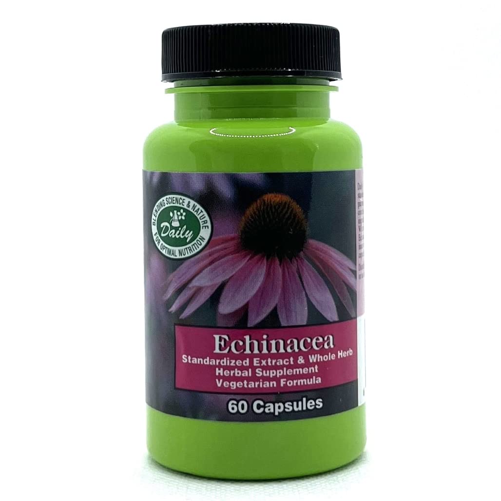 Daily Manufacturing Echinacea Root Powder & Echinacea Purpurea Extract Capsule 1 Count