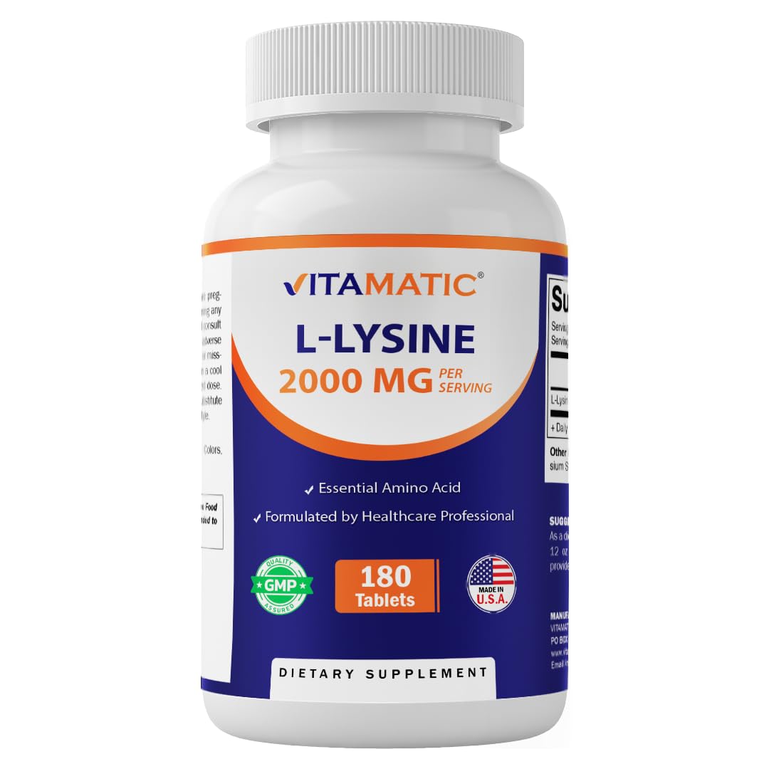 Vitamatic L-Lysine 2000 mg Tablet, 180 Tablets