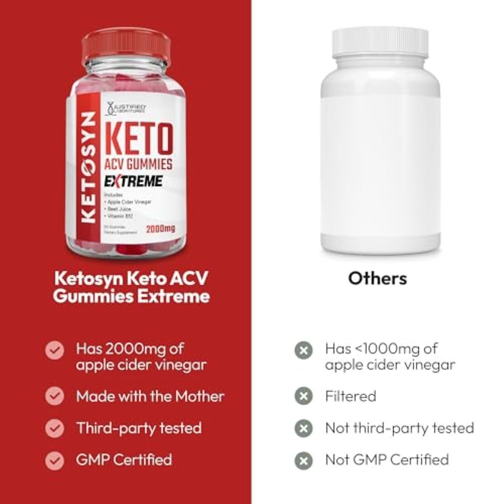Justified Laboratories Ketosyn Keto ACV Gummies Extreme 120 Count