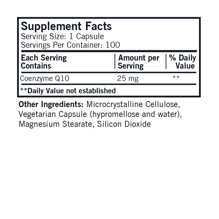Kirkman Coenzyme Q10 25 mg Capsule, 100 Vegetarian Capsules