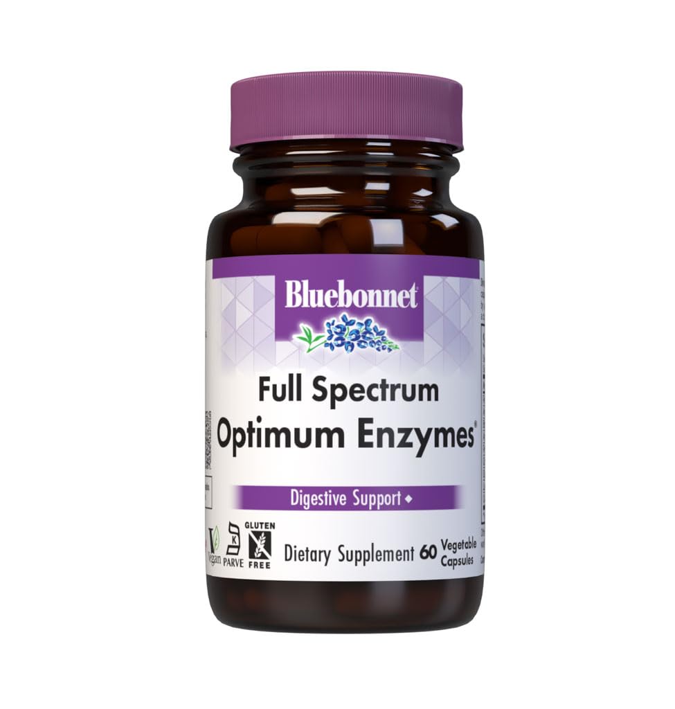 BlueBonnet Full Spectrum Optimum Enzymes Vegetarian Capsules, 60 Capsules