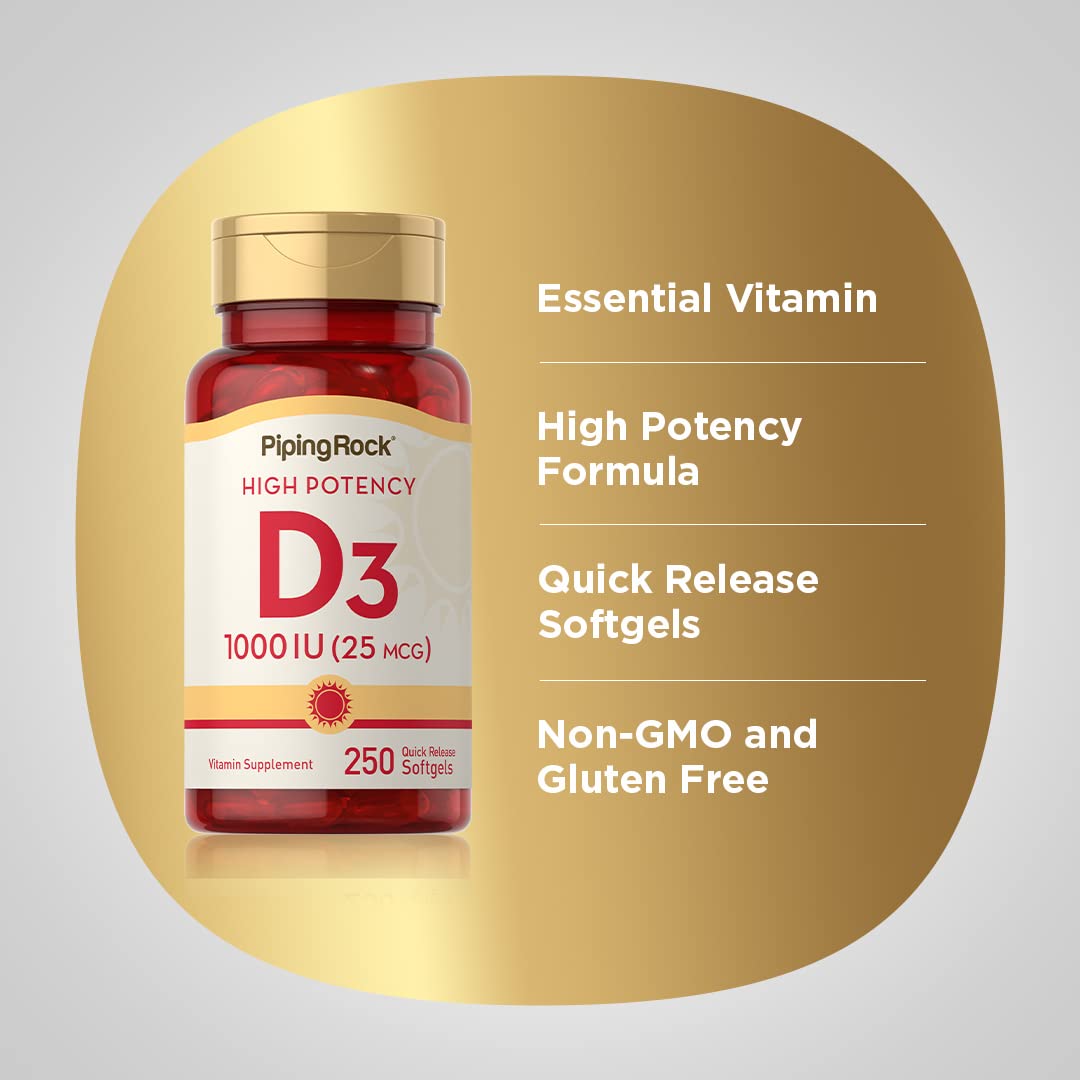 Piping Rock Vitamin D3 1000IU Softgels 250
