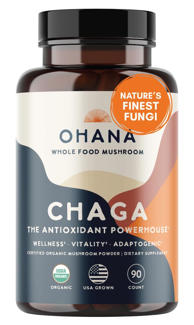 Ohana Mushrooms Chaga Organic Mushrooms Blend Capsule 1 Count
