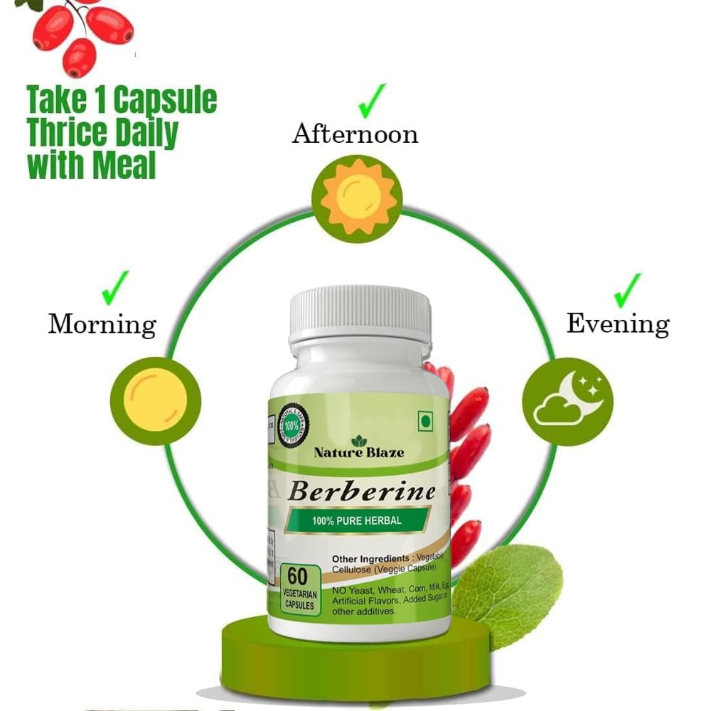 Nature Blaze Organic Herbs Ayurvedic Berberine Capsule 120 Capsules