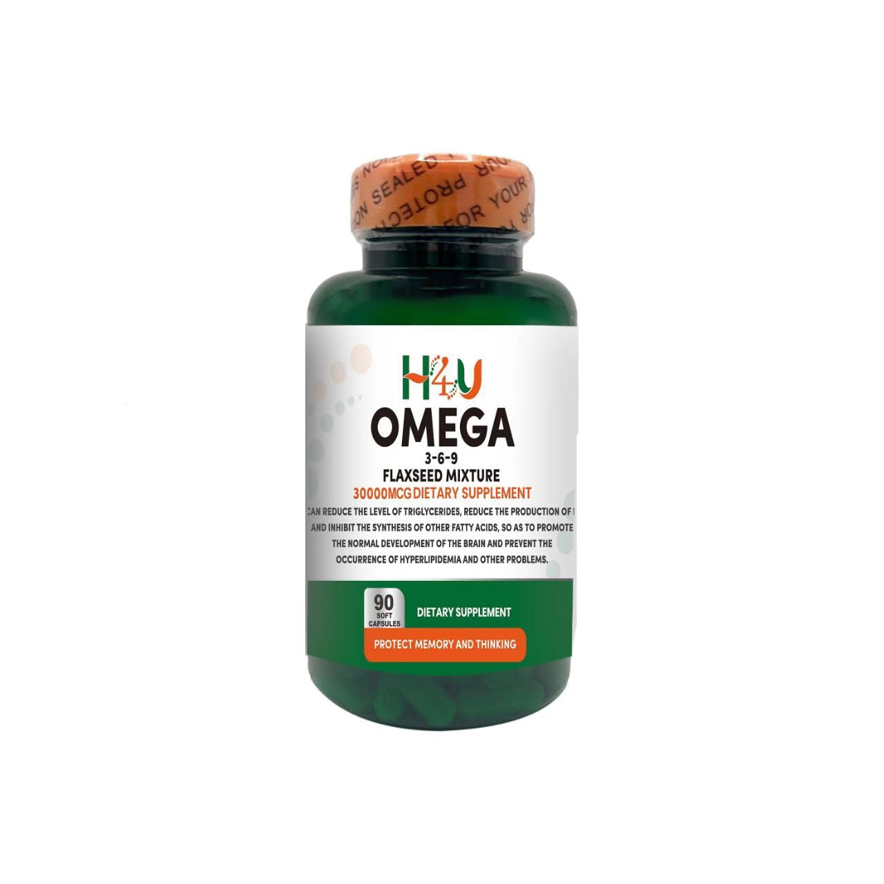 H4U Maximum Care Omega 3-6-9 from Fish Oil Dietary Supplement Softgels, 120 Count