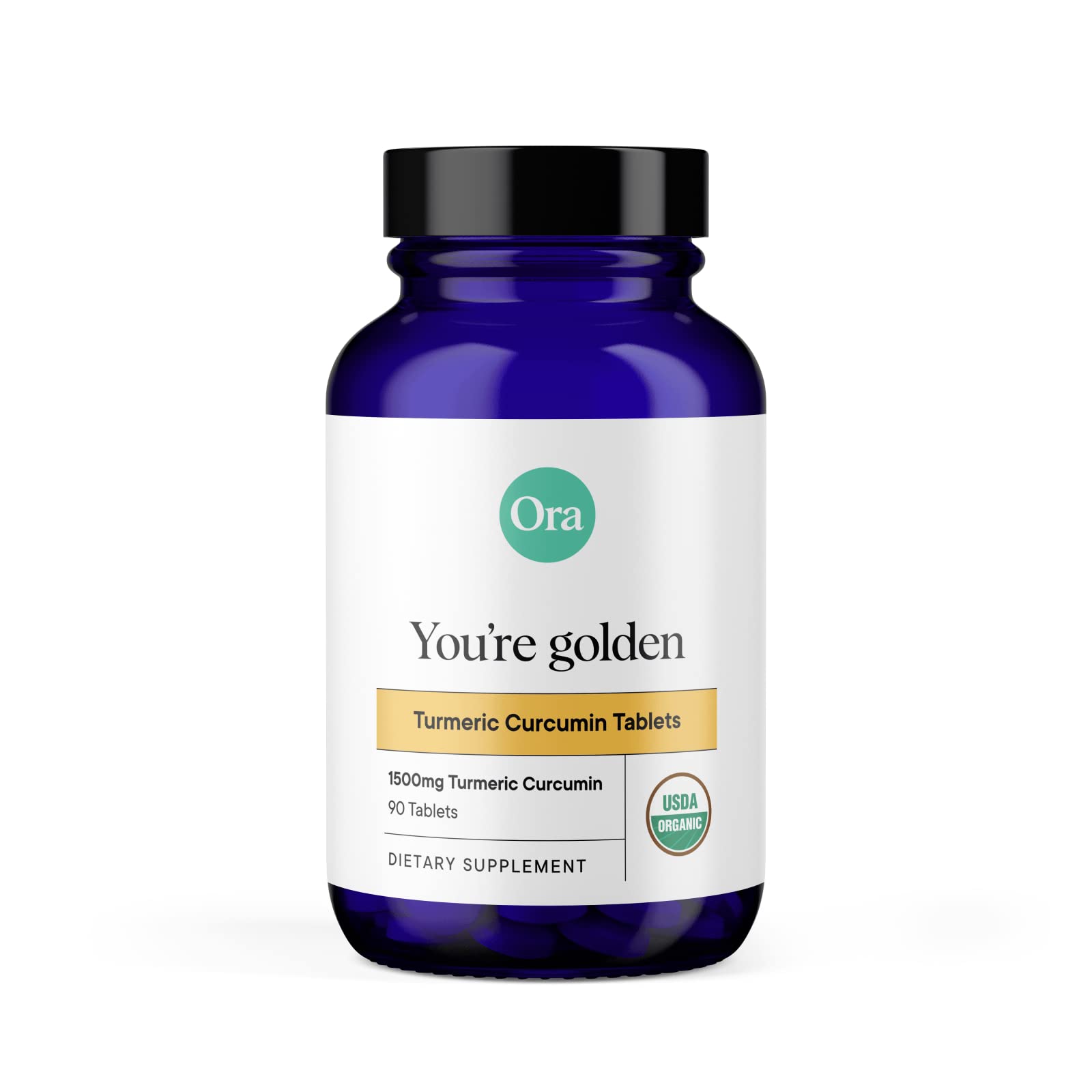 Ora Organic Turmeric Curcumin with Piperine Tablets 90 Count
