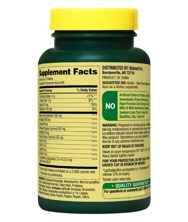 STOREOMART Probiotic Multi-Enzyme Digestive Formula Tablets, 200 Tablets