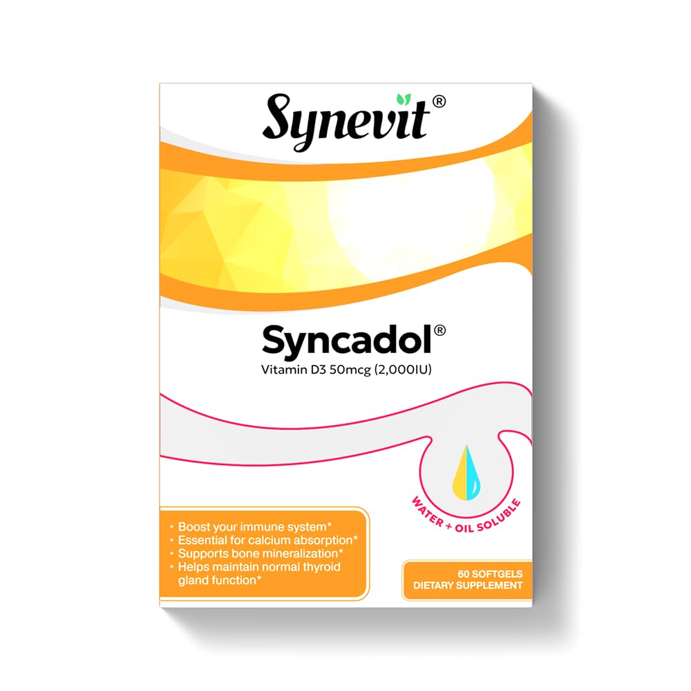 Synevit Syncadol Vitamin D3 Supplement Softgels 60 Count