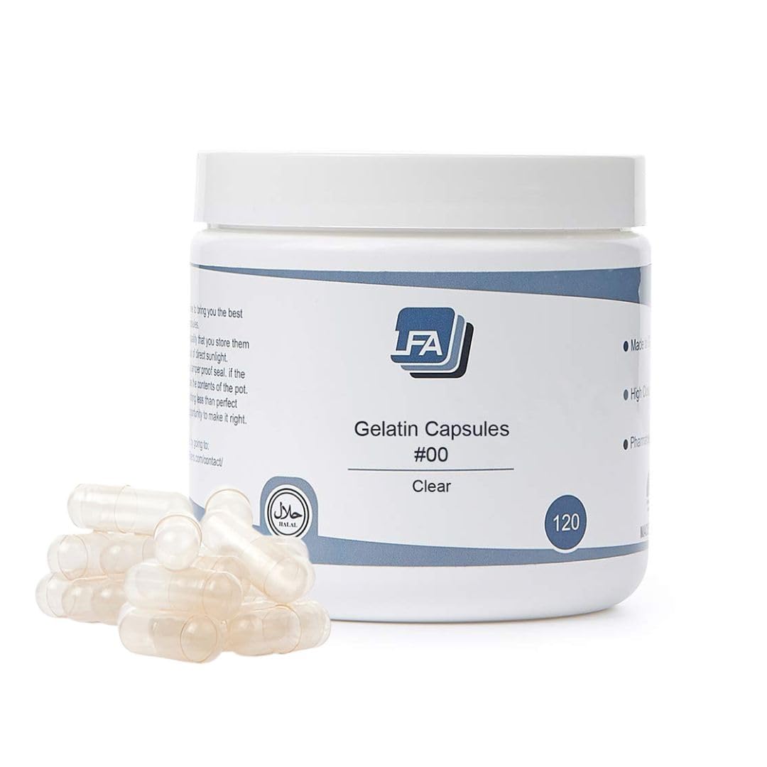 LFA Tablet Presses Size 00 Empty Gelatin Capsules, Capsule, 120 Count