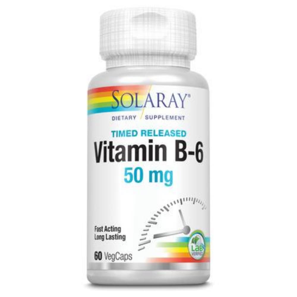SOLARAY B-6 TSTR Supplement Capsule, 60 Count