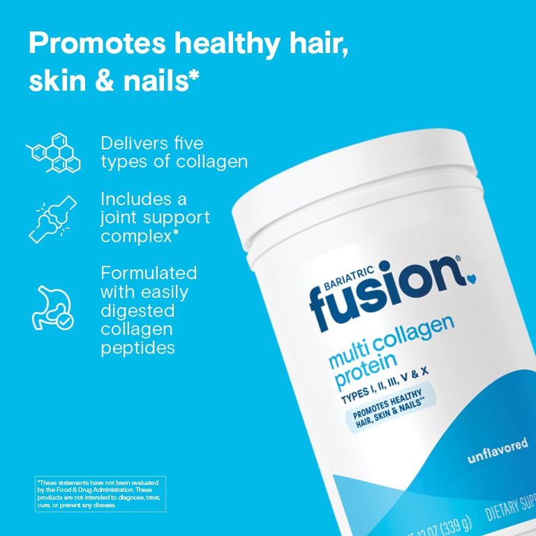 Bariatric Fusion Unflavored Multi Collagen Protein Powder Type 2, 12 oz