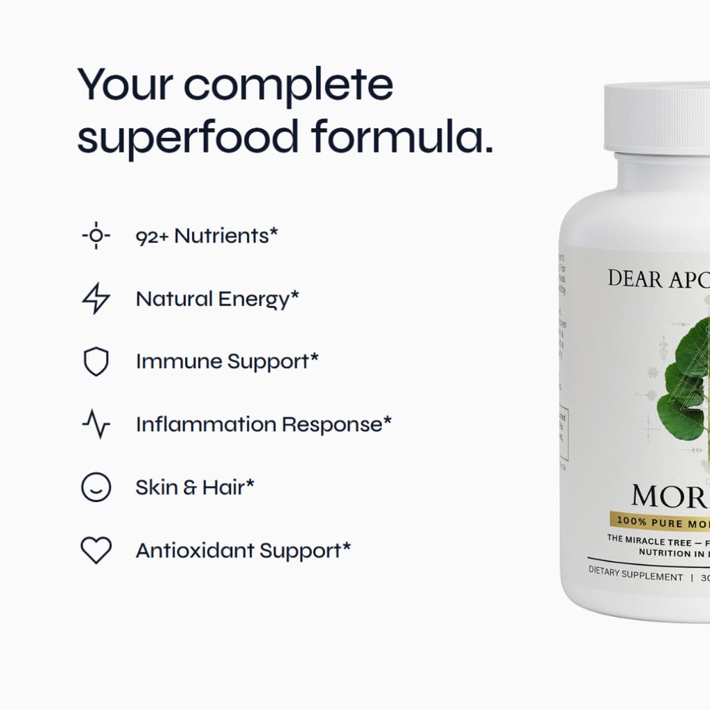 Dear Apothecary Moringa Oleifera 800mg Capsules, 60 Count