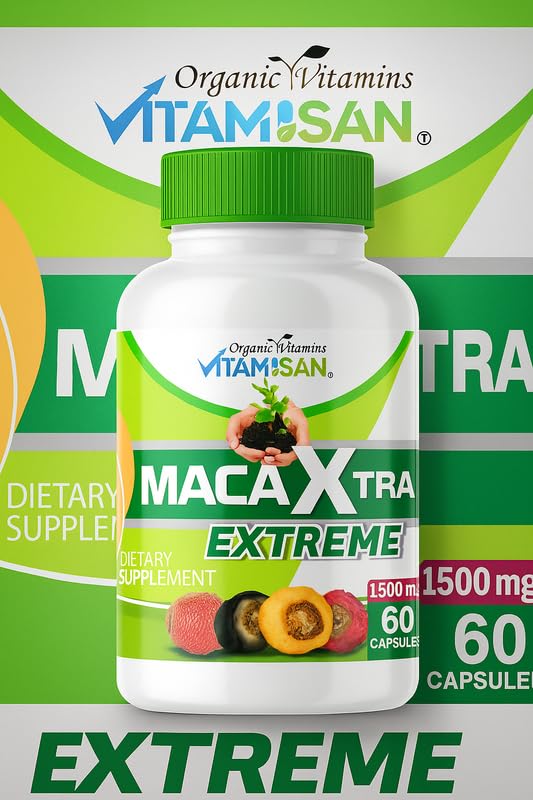 VITAMISAN Maca Xtra Extreme 1500 mg – Maca Root + Aguaje Extract 1500 mg Capsules, 60 Count