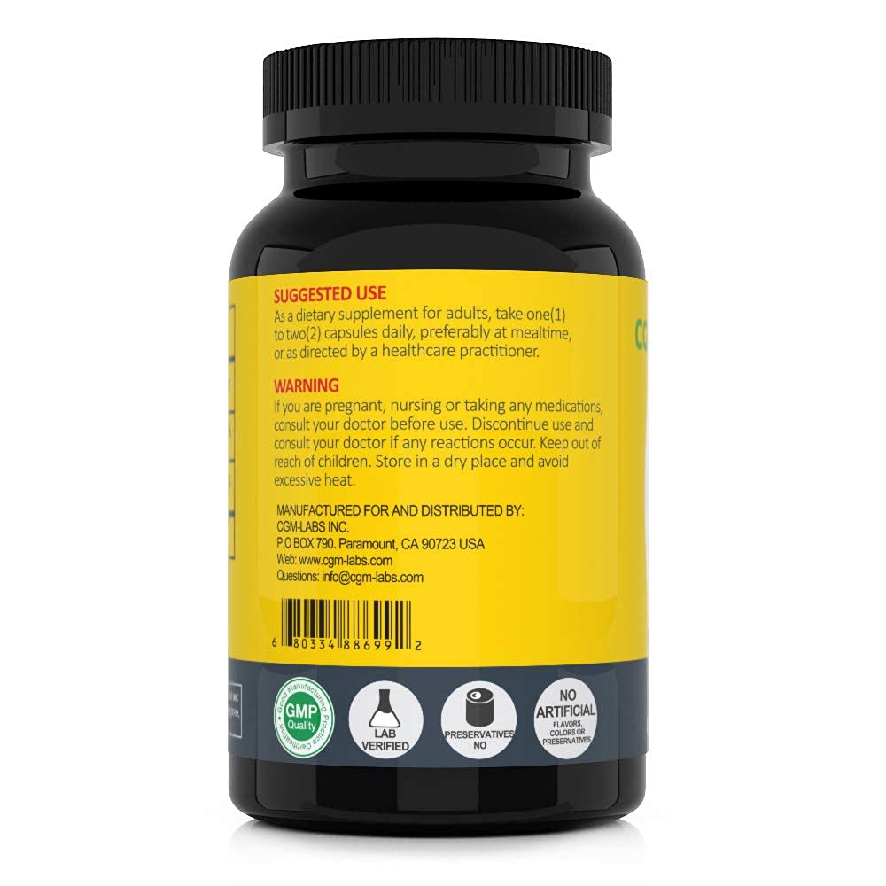 CGMLABS Non Acidic Vitamin C Dietary Supplement 1500mg with Calcium Capsules, 100 Count
