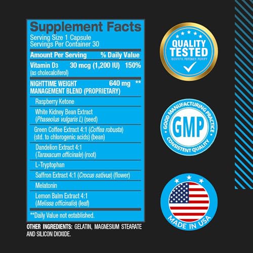 BPI Sports Nite Burn Nighttime Fat Burner & Sleep Support 30 Capsules