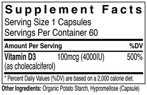 Rejuvenation Therapeutics Vitamin D3 4000IU Capsule, 60 Capsules