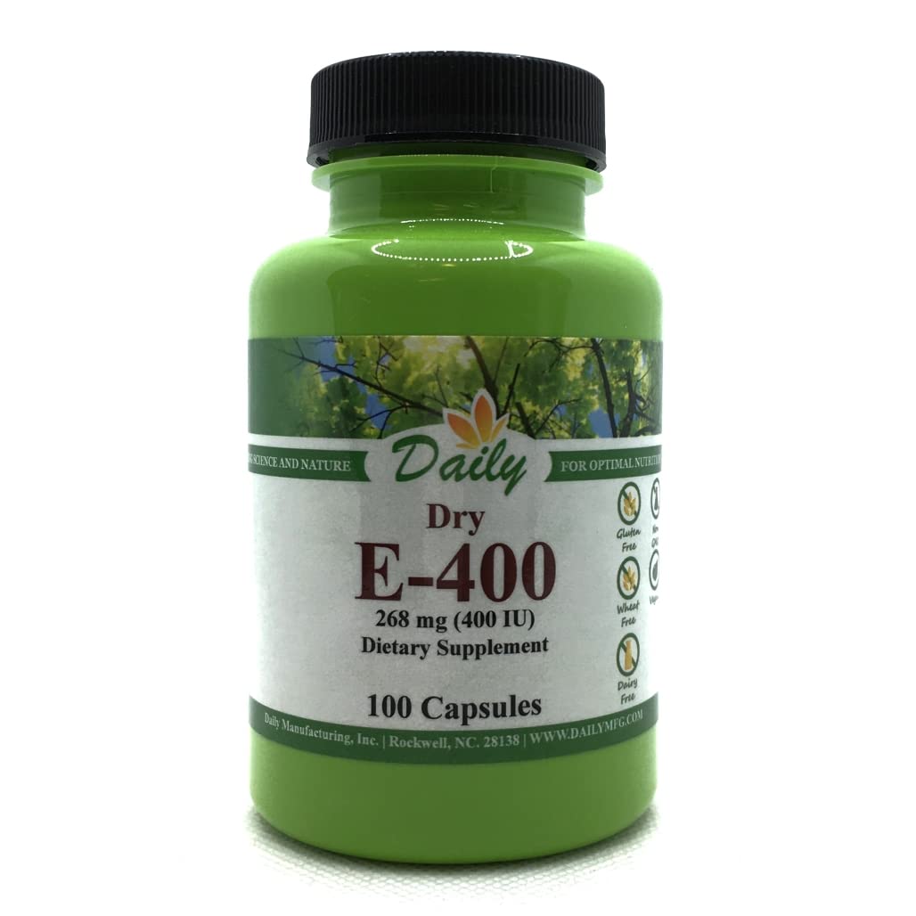 Daily Manufacturing Vitamin E Dry Capsules, 100 Count