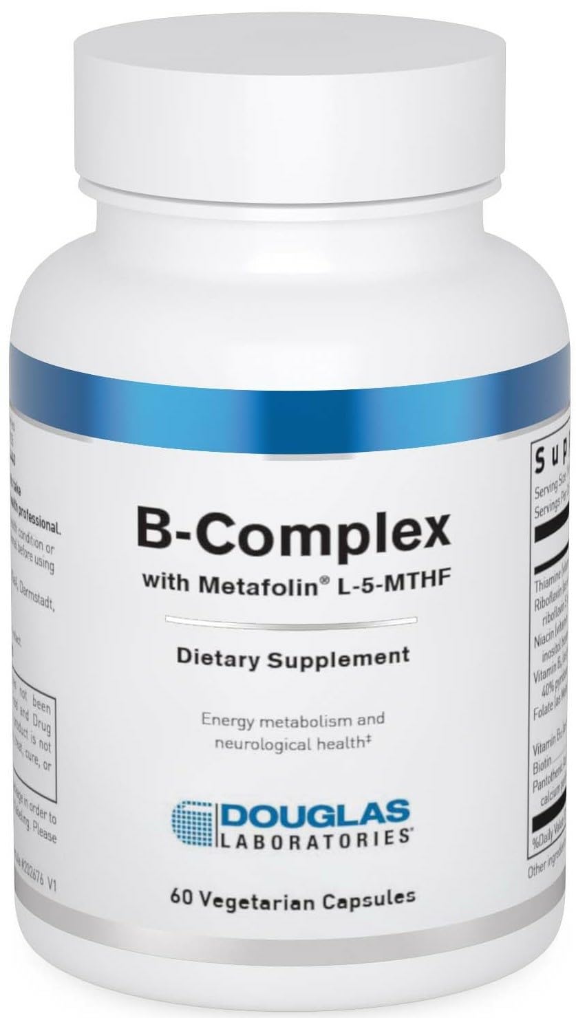 Douglas Laboratories B-Complex with Metafolin Comprehensive B Vitamin Supplement for Energy & Brain Health Support, with Folate, Biotin & Thiamin, Non-GMO, 60 Capsules