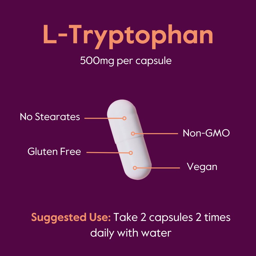 BESTVITE L-Tryptophan 500mg Capsule, 120 Capsules