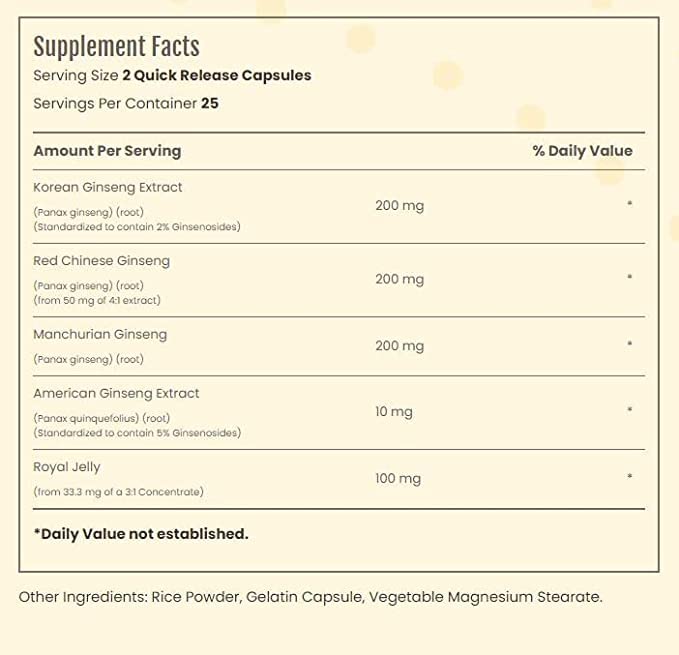 Sundance Vitamins Super Ginseng Complex Plus Royal Jelly Capsules 300