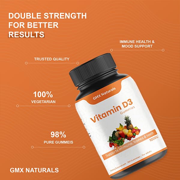 GMX NATURALS Vitamin D3 Gummies 1000 IU 90 Count