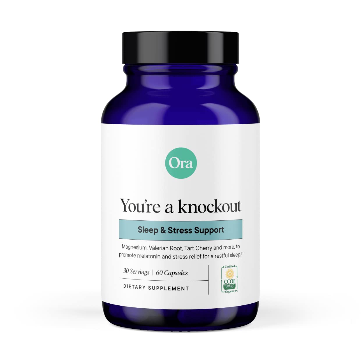 Ora Organic Natural Sleep Aid Supplement Capsules 60 Count